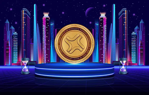 Dijital arkaplanda Jito-jto kripto para birimi resimleri. 3d illüstrasyon.