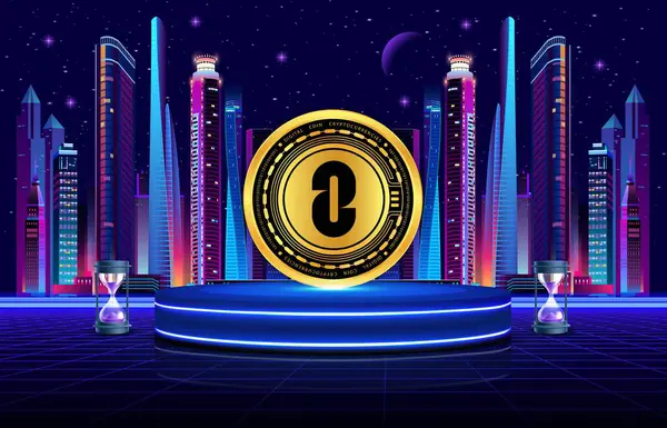 Sayısal arkaplanda sıfır zro para logosu resimleri var. 3d illüstrasyon.