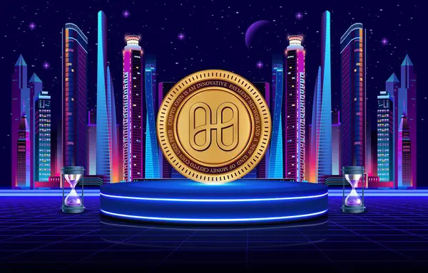 Dijital arkaplanda harmoni-bir kripto resimleri. 3d illüstrasyon.