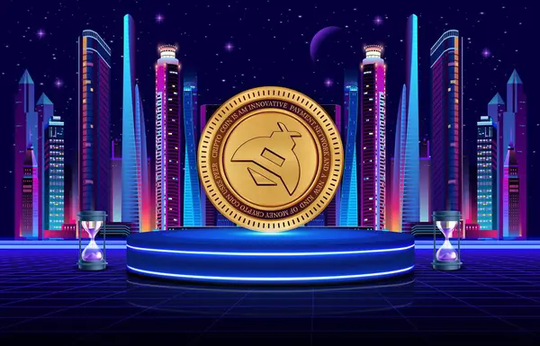 dijital arkaplanda hivemapper-honey şifreleme logo resimleri. 3d illüstrasyon.