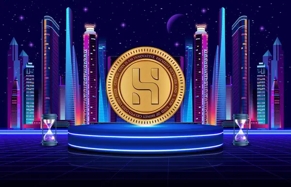  Dijital arkaplanda gizli sanal para birimi görüntüleri. 3d illüstrasyon.