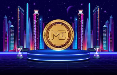 Dijital arka planda sihirli Eden-me kripto para birimi resimleri. 3d illüstrasyon.