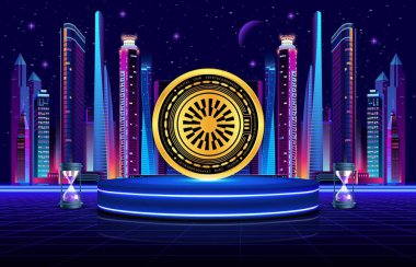 Mantla network-mantla para şifreli para birimi resmi dijital arkaplanda. 3d illüstrasyon.
