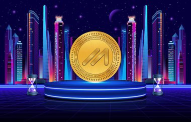 Dijital arka planda kılıçbalığı havuzu kripto para birimi görüntüleri. 3d illüstrasyon.