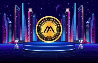  Dijital arkaplanda moca ağ-moca para birimi resimleri. 3d illüstrasyon.