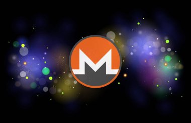 Monero-x. Bay Şifreleme 'nin dijital arka plandaki görüntüleri. 3d illüstrasyon.