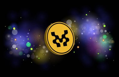 dijital arkaplanda hareket-hareket sanal para birimi resmi. 3d illüstrasyon.