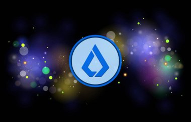 dijital arkaplanda lisk-lsk sanal para birimi resmi. 3d illüstrasyon.