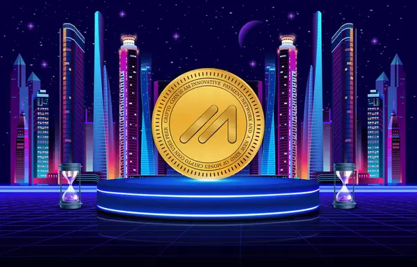 Dijital arka planda kılıçbalığı havuzu kripto para birimi görüntüleri. 3d illüstrasyon.