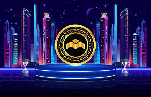 Dijital arkaplanda mbox sanal para birimi resimleri. 3d illüstrasyon