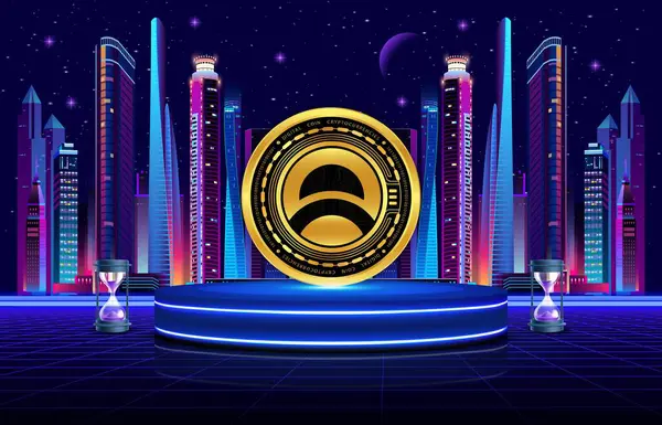 Dijital arkaplanda Dalarnia-dar sanal para birimi görüntüsü var. 3d illüstrasyon.