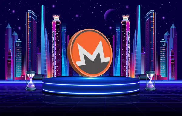 Monero-x. Bay Şifreleme 'nin dijital arka plandaki görüntüleri. 3d illüstrasyon.