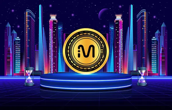 Dijital arkaplanda mvl şifreli para birimi resimleri. 3d illüstrasyon.