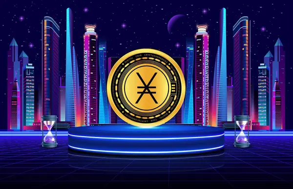 Dijital arka planda nano-xno sanal para birimi görüntüleri. 3d illüstrasyon.