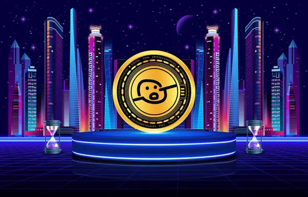 Dijital arkaplanda yeni XAI gork-gork sanal para birimi resmi. 3d illüstrasyon.