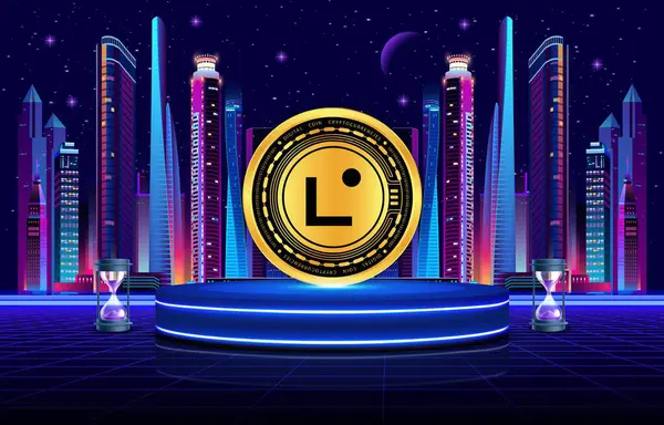 Dijital arkaplanda linea sanal para birimi görüntüsü. 3B çizimler.