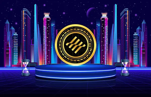 dijital arkaplanda sanal para birimi görüntüsü var. 3d illüstrasyon.