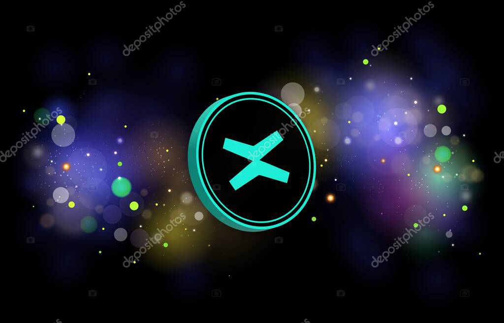 Multivers x-egld cryptocurrency images on digital background. 3d illustration.