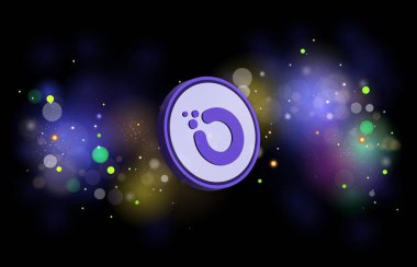 Dijital arkaplanda orkide-oxt sanal para birimi resimleri. 3d illüstrasyon.