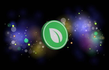 Dijital arkaplanda Peercoin-ppc şifreli para birimi resimleri. 3d illüstrasyon.