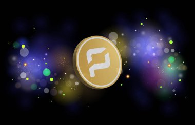 Dijital arka planda prate chain-arrr logosunun görüntüleri. 3d illüstrasyon.