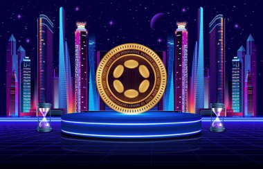 Dijital arkaplanda polkadot-nokta şifreleme resimleri. 3d illüstrasyon.