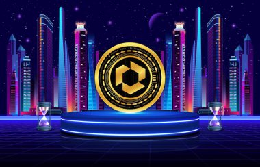 Soyut arkaplanda geçit kripto para birimi çizimleri. 3d illüstrasyon.