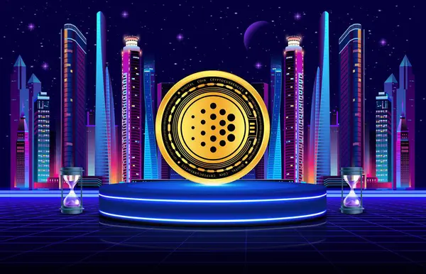 Dijital arkaplanda oksijen-oksi şifreleme logoları. 3d illüstrasyon.