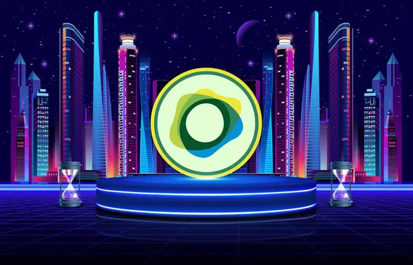 Soyut arkaplanda paxg-pax kripto para birimi çizimleri. 3d illüstrasyon.