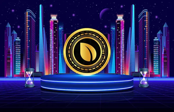 Dijital arkaplanda Peercoin-ppc şifreli para birimi resimleri. 3d illüstrasyon.