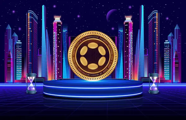 Dijital arkaplanda polkadot-nokta şifreleme resimleri. 3d illüstrasyon.