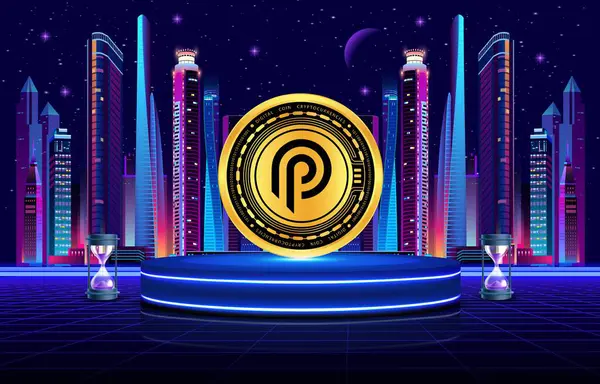 Dijital arkaplanda Pyth network para logosu resmi. 3d illüstrasyon.