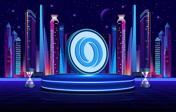 Dijital arkaplanda vaha gülü kripto para birimi resimleri. 3d illüstrasyon.