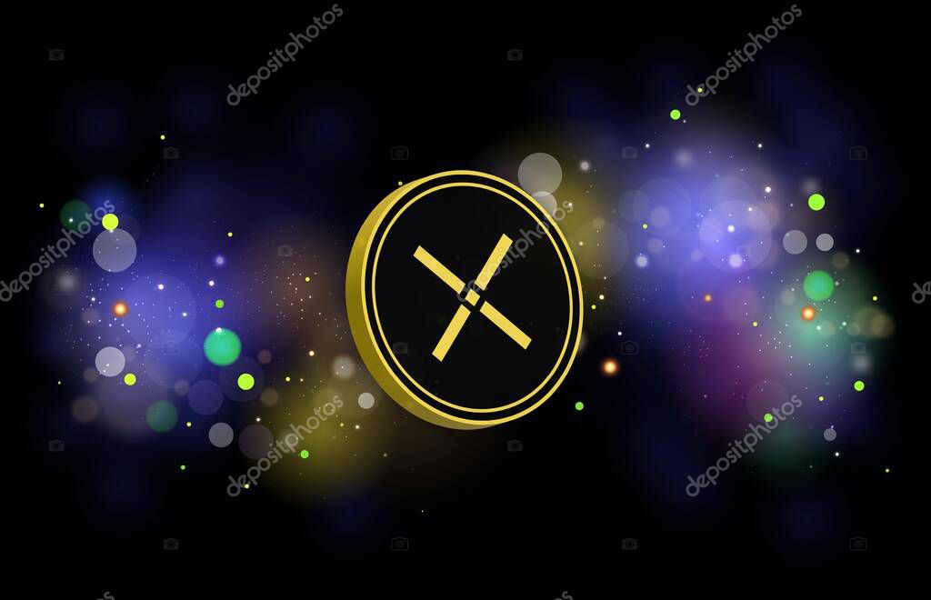 Pundi x-pundix cryptocurrency images on digital background. 3d illustration.