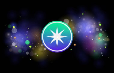 Dijital arkaplanda paralı sanal para birimi görüntüleri. 3d illüstrasyon.