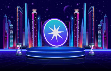 Dijital arkaplanda paralı sanal para birimi görüntüleri. 3d illüstrasyon.