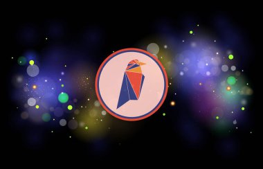 Ravencoin-Rvn dijital arkaplanda şifreli para birimi görüntüleri. 3d illüstrasyon.