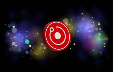 Dijital arkaplanda token-rndr kripto para birimi resimleri oluştur. 3d illüstrasyon.