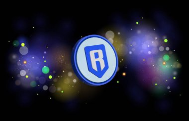 Dijital arkaplanda ronin-ron kripto para birimi görüntüleri. 3d illüstrasyon.