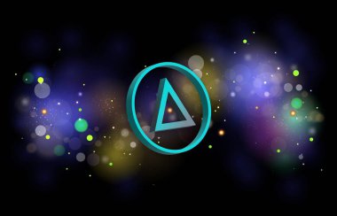 Dijital arka planda tuz kripto para birimi logosu çizimleri. 3B çizimler.