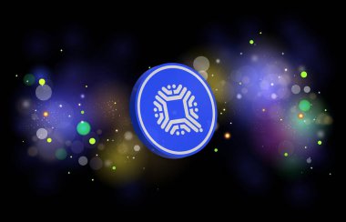 Dijital arkaplanda qtum şifreleme resimleri. 3d illüstrasyon.