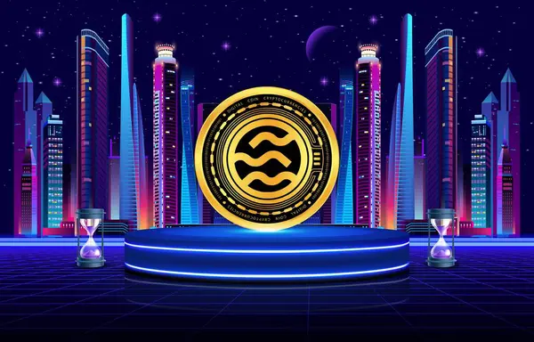 Dijital arkaplanda sei şifreli para birimi logoları var. 3d illüstrasyon.