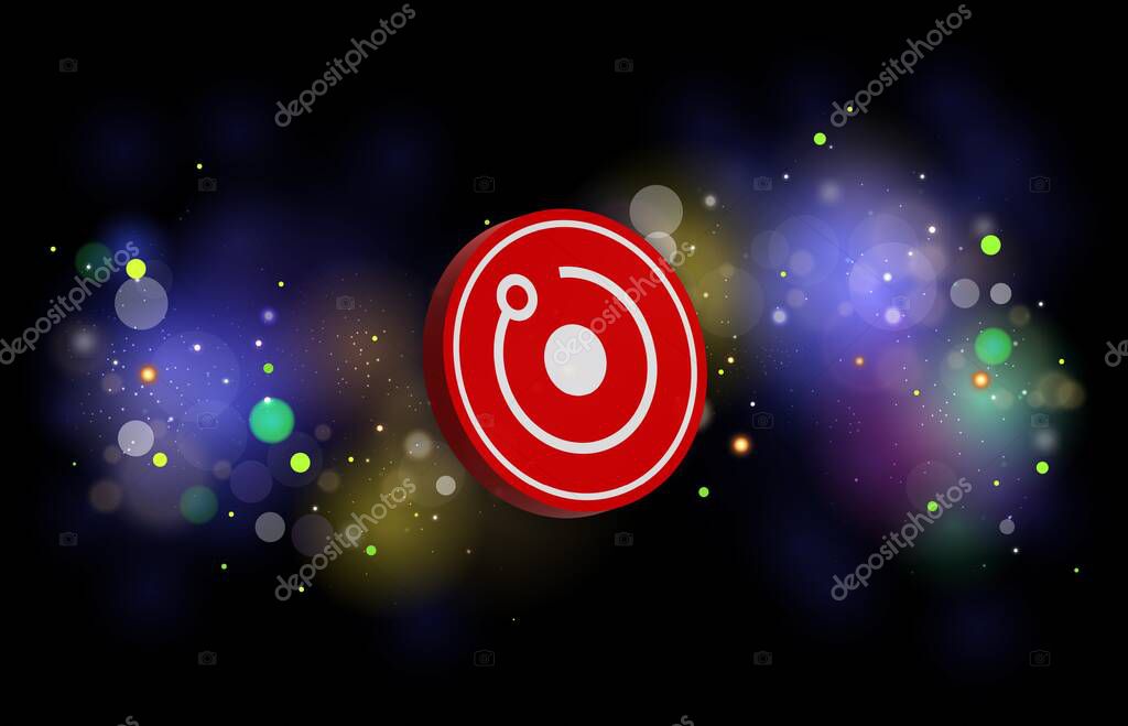 Render token-rndr cryptocurrency images on digital background. 3d illustrations.