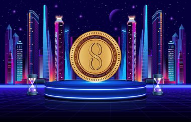 Tekillik-Agix sanal para biriminin görüntüleri. 3d illüstrasyon