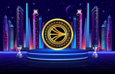 Dijital arkaplanda sonik şifreli resimler var. 3d illüstrasyon.