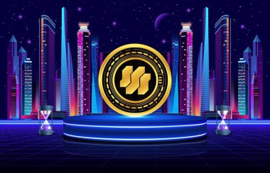 Dijital arkaplanda süper mısra süper şifreli resimler. 3d illüstrasyon.