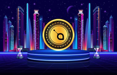 Dijital arkaplanda siacoin-sc şifreli para birimi resmi. 3d illüstrasyon.