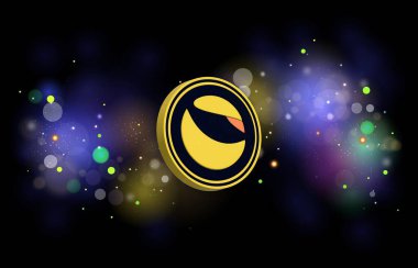 Terra klasik yemek sanal para biriminin dijital arkaplan resmi. 3d illüstrasyon.