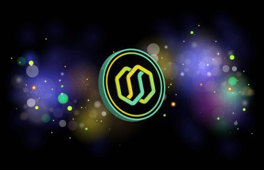 Dijital arkaplanda kabile token-tribl sanal para birimi görüntüleri. 3d illüstrasyon.