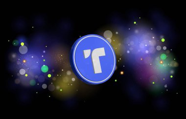 Dijital arkaplanda gerçek usd-tusd sanal para birimi resimleri. 3d illüstrasyon.